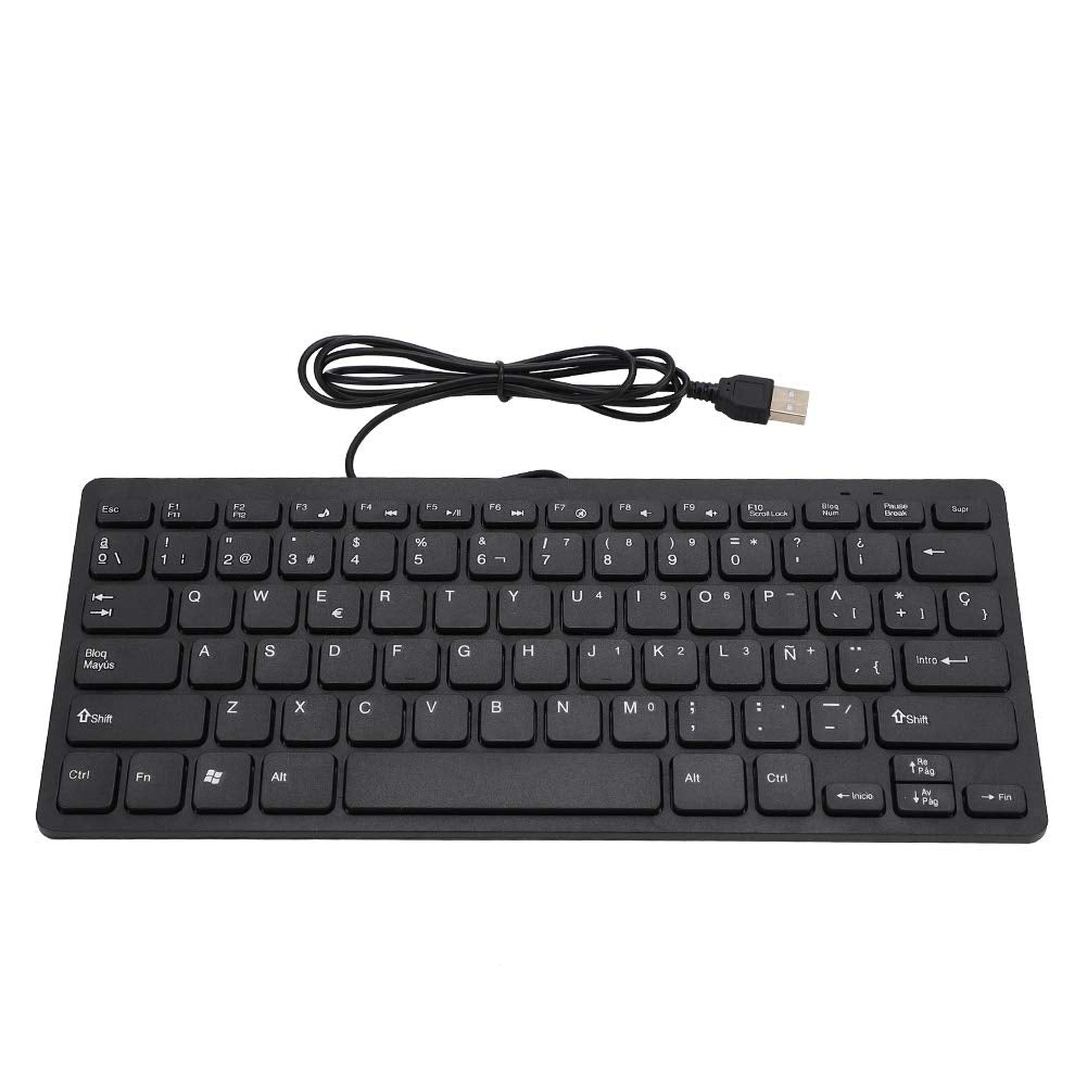 [Australia - AusPower] - Spanish Keyboard, Wired Mini Portable Spanish Keyboard USB Interface for Desktop Computer Ultra-Thin 78 Keys, Ultra-Thin Mini USB Wired Keyboard 