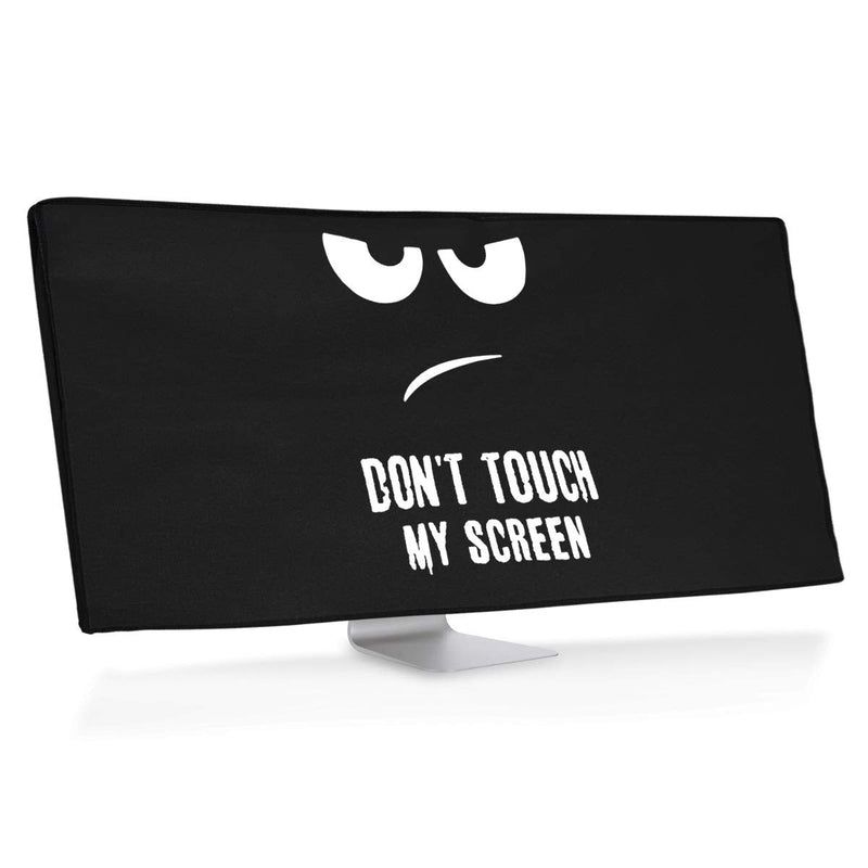 [Australia - AusPower] - kwmobile Computer Monitor Cover Compatible with 34-35" Monitor - Don't Touch My Screen White/Black Don't Touch My Screen 02-01 