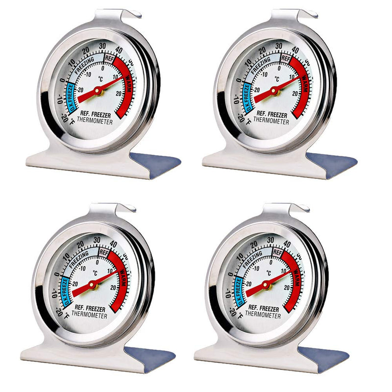 [Australia - AusPower] - 4 Pack Refrigerator Freezer Thermometer Large Dial Thermometer 