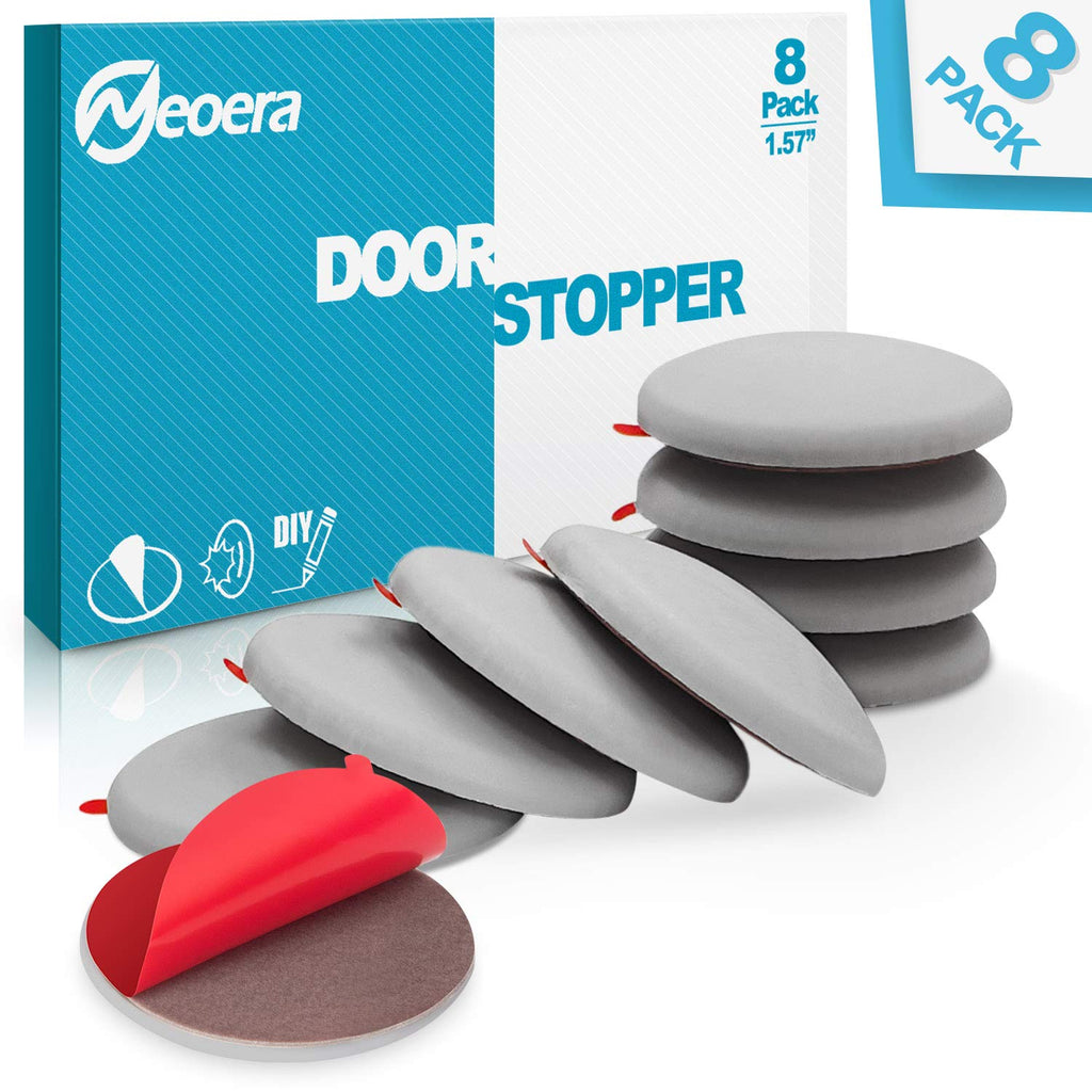 [Australia - AusPower] - Neoera Door Stopper Wall, 1.57" Round Soft Rubber Door Stop, Silicon Wall Protector, Premium Self Adhesive Door Bumper (Gray, 1.57" 8 Pack) Gray 1.57" 