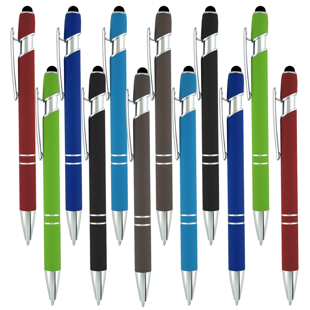 [Australia - AusPower] - Stylus Pens -Capactive Styli pen with Soft Rubberized Grip- Sensitive rubber tip for Your Phone- compatible with most touch screen Devices-Assorted Colors-pen and stylus combo, 12 Pack 