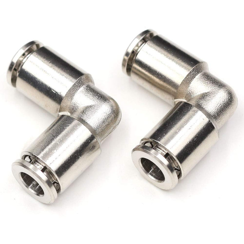 [Australia - AusPower] - 1/4 Union Elbow Push to connect fittings Stainless Steel Tube Fittings Push Connectors,CEKER 1/4" x 1/4" OD Tube Quick Connect Fittings Air Line Fittings 2pack 