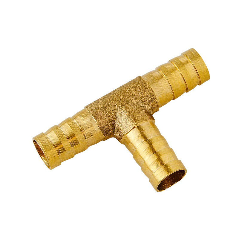 [Australia - AusPower] - Quickun Brass Barb Fitting Tee, 1/2" x 1/2" x 1/2" ID Hose Barb, Branch Tee 3 Ways Barbed Hose Fitting Adapter Splicer Joint Union 