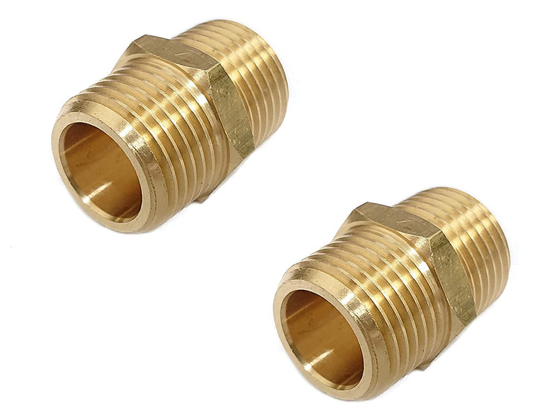 [Australia - AusPower] - T TANYA HARDWARE 1/2" x 1/2" NPT Brass Hex Nipple Male Pipe Adapter (2 Piece) 1/2" x 1/2" NPT Male 2 Piece 