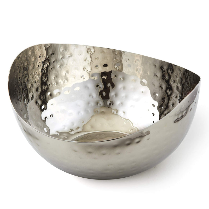 [Australia - AusPower] - Doma Vita Hammered Stainless Steel Wave Candy Dish/Catch All Bowl (6"x6"), Silver 
