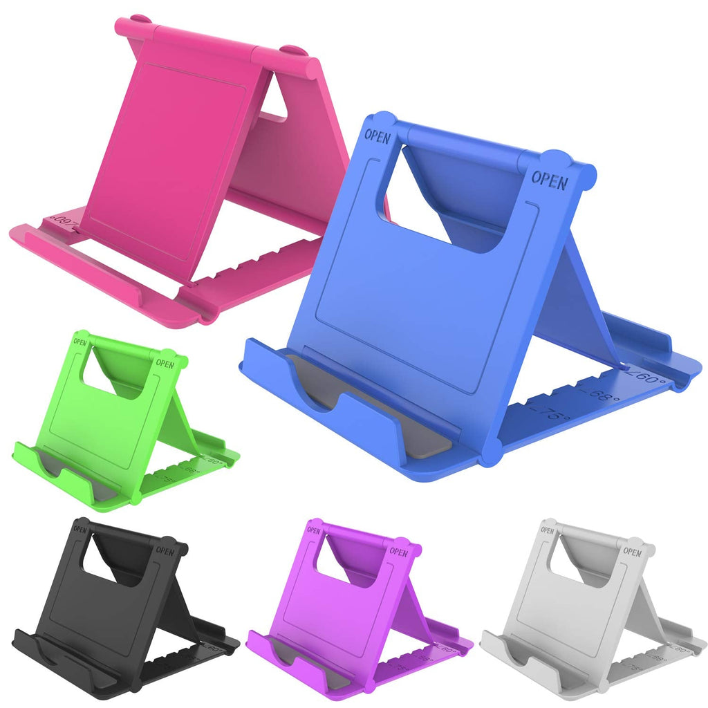 [Australia - AusPower] - YENIE 6PACK Desktop Cell Phone Stand Holder, Portable Universal Desk Stand for All Mobile Smart Phone Tablet Display 6 color mixing 
