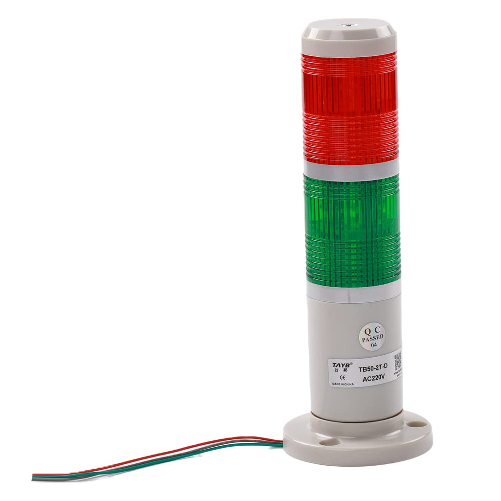 [Australia - AusPower] - Othmro 1Pcs 220V 3W Warning Light, Industrial Signal Light Tower Lamp, Column LED Alarm Round Tower Light, Indicator Continuous Light, Plastic Electronic Parts for Workstations No Sound Red Green 220v 3w 1pcs 
