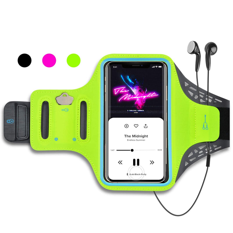 [Australia - AusPower] - Tiflook Running Armband Phone Holder for iPhone 13/13 Pro/13 Mini/12/12 Pro/12 Mini/11 Pro XS X SE 8 7 6S 6 5S 5C 5 Arm Band Case for Jogging Gym Fitness Sports Exercise Workout,Neon Green 
