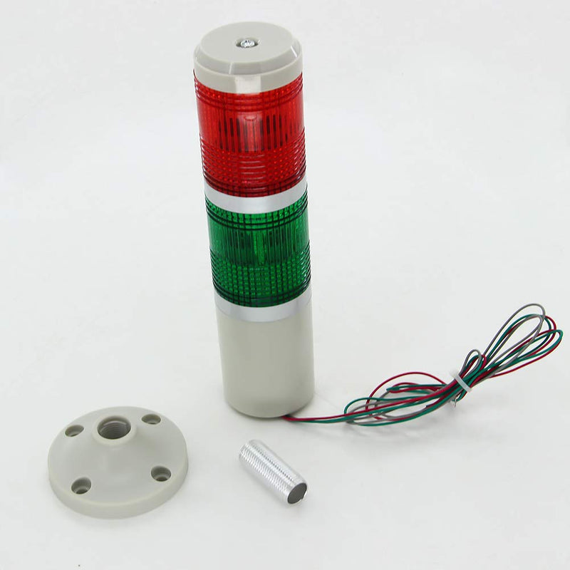 [Australia - AusPower] - Othmro 1Pcs 24V 3W Warning Light, Industrial Signal Light Tower Lamp, Column LED Alarm Round Tower Light, Indicator Continuous Light, Plastic Electronic Parts for Workstations Red Green 