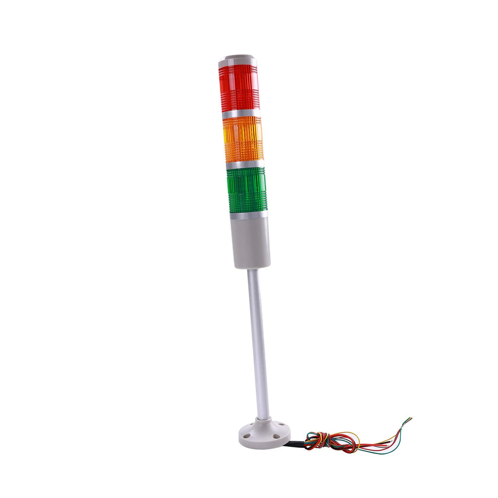 [Australia - AusPower] - Othmro 1Pcs 24V 3W Warning Light, Industrial Signal Light Tower Lamp, Column LED Alarm Round Tower Light, Indicator Continuous Light, Plastic Electronic Parts for Workstation No Sound Red Green Yellow TB50-3W-D 