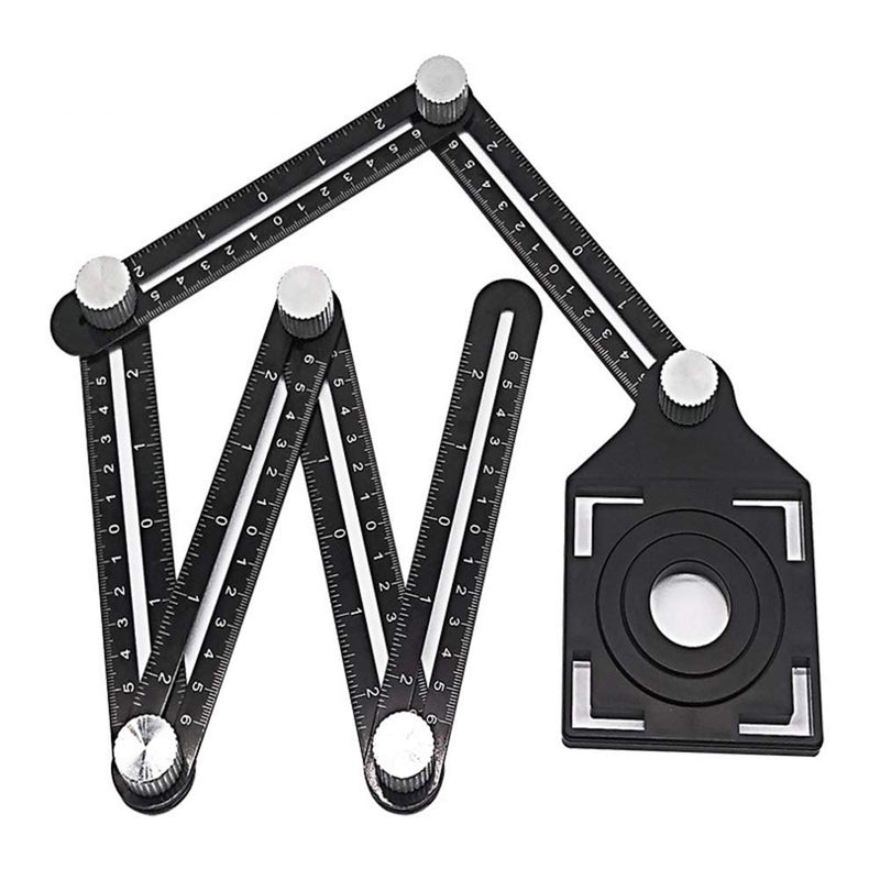 [Australia - AusPower] - Six-Sided Aluminum Alloy Angle Measuring Tool, Angle Ruler Template Template Tool Full Metal Measuring Rules Layout Tool for Handymen Builders DIY Carpenters Craftsmen 