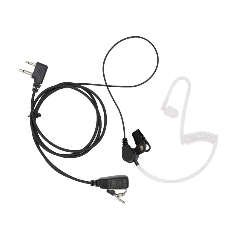 [Australia - AusPower] - KS K-STORM Transparent Acoustic Tube Earpiece Headset Compatible with Midland GXT1000 GXT1050 LXT500 LXT600VP3 Radio, PU Material, Black 