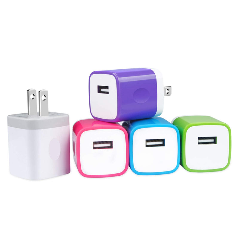 [Australia - AusPower] - USB Wall Plug, GiGreen Single Port Fast Charging Block 5Pack USB Charging Plug Cube Wall Adapter Compatible iPhone 13 Pro Max 12 SE 11 Xs 8 7 6S, Samsung S21+ S10 S9 S8 S7 S6 Note 20Ultra, LG G8, Moto 