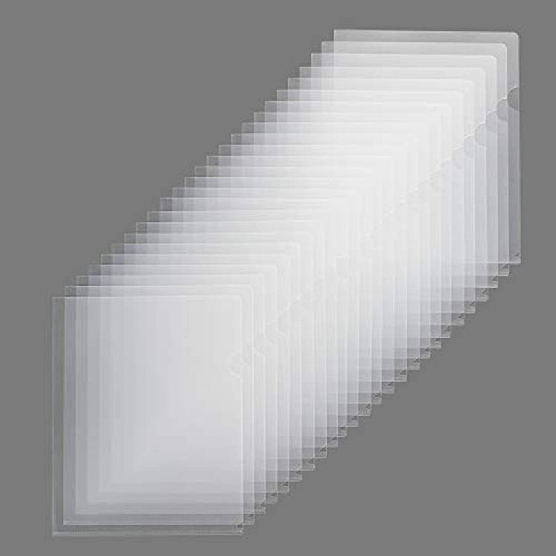 [Australia - AusPower] - Sooez 25 Pack Clear Document Folder Project Pockets, Copy Safe Letter Size US Paper Poly Jacket Sleeves Folders Transparent Plastic Document Folders, Clear 