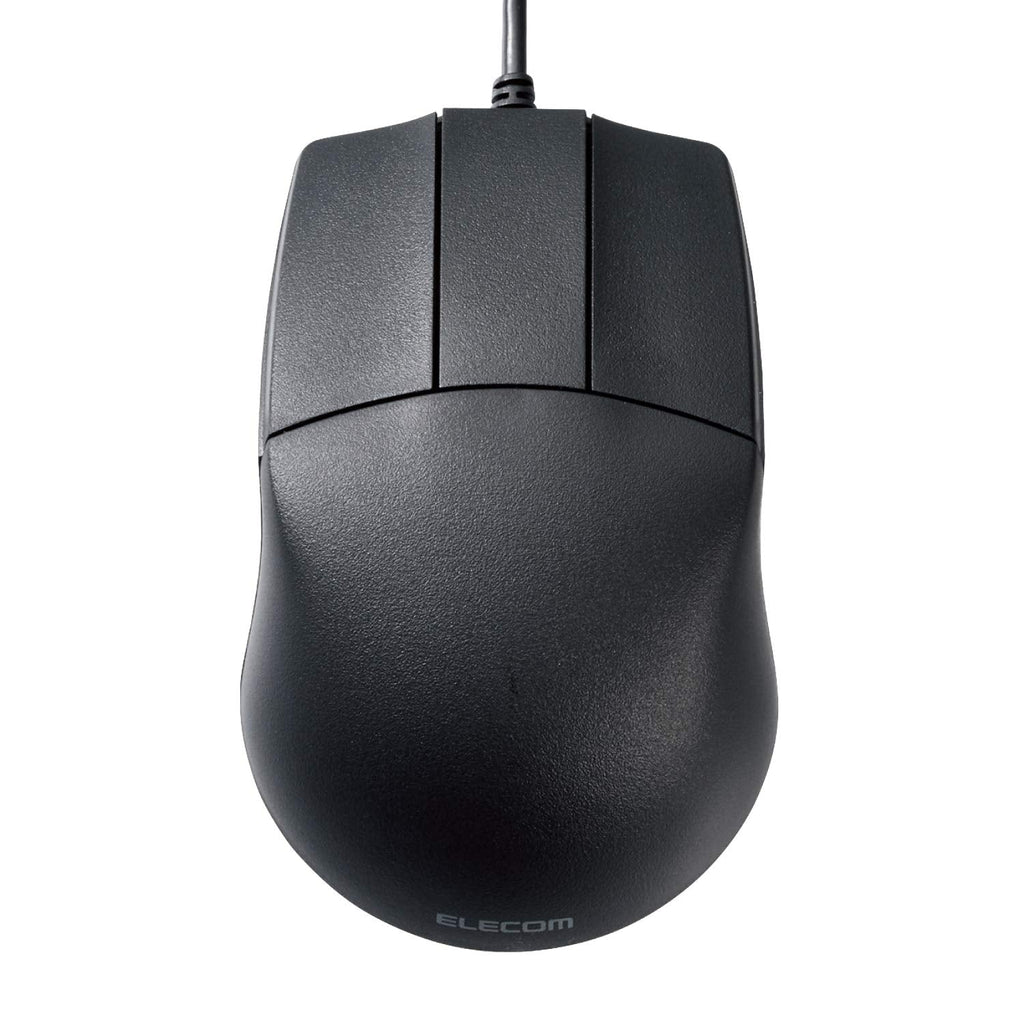 [Australia - AusPower] - ELECOM -Japan Brand- Wired Connection, Basic 3D-CAD Mouse, No Scroll Wheel, 3 Button Computer Mouse with Smooth Optical Tracking, Blue LED, 600/1200 DPI, for Windows / Mac (M-CAD01UBBK) 