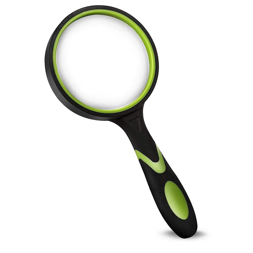 [Australia - AusPower] - Wapodeai Magnifying Glasses, Magnifying Glass 4X Handheld Reading Magnifier for Seniors & Kids, 75mm Large Magnifying Lens with Non-Slip Rubber Handle for Reading and Hobbies. 