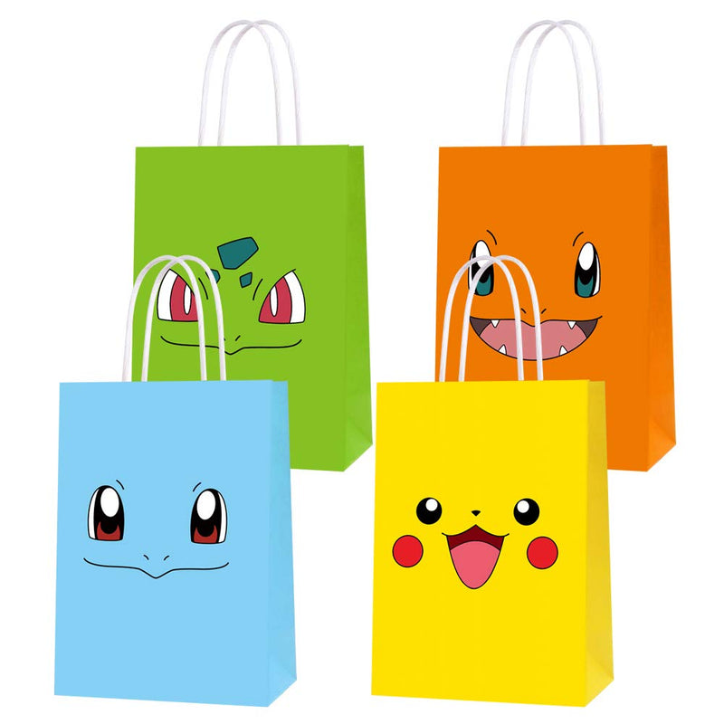 [Australia - AusPower] - 16 PCS Game Theme Birthday Party Paper Gift Bags for Pocket Monster Party Supplies Birthday Party Decorations - Party Favor Goody Treat Candy Bags for Game Kids Adults Birthday Party Decor 