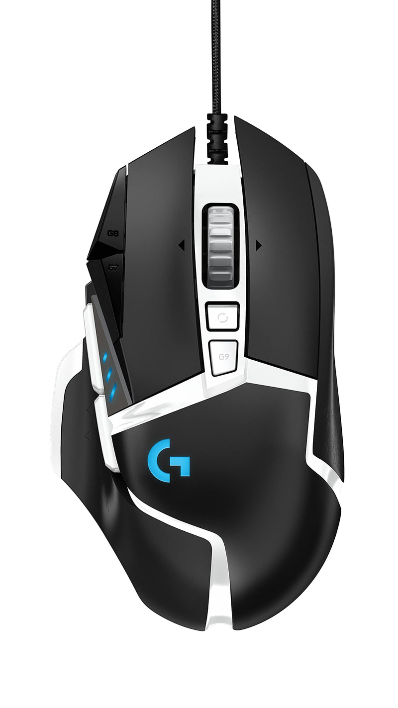 [Australia - AusPower] - Logitech G502 Hero High Performance Gaming Mouse Special Edition, Hero 16K Sensor, 16 000 DPI, RGB, Adjustable Weights, 11 Programmable Buttons, On-Board Memory, PC/Mac - Black/White G502 Hero Wired (White Version) West Europe Version 
