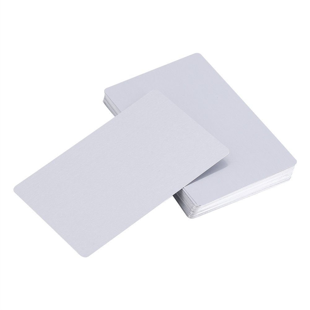 [Australia - AusPower] - 100pcs Sliver Sublimation Metal Business Cards, Engraved Metal Business Cards Sublimation Blanks 3.4x2.1in Thicknes (0.22mm) (Silver) 