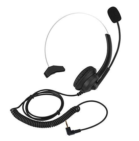 [Australia - AusPower] - Comfortable Telephone Headphone with 3.5mm Microphone, Noise Cancelling Call Center Headset Comfortable Telephone Headphone with 360° Rotary Earmuff and Stretchable Headband(2.5mm Plug) 2.5mm plug 