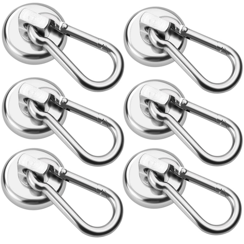 [Australia - AusPower] - DIYMAG Magnetic Hooks,Heavy Duty Neodymium Magnetic Hooks with Swivel Carabiner Hook,Great for Your Refrigerator and Other Magnetic Surfaces,Pack of 6 Swivel Hook 25mm-6P 