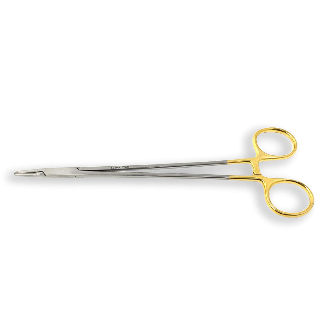 [Australia - AusPower] - Cynamed TC Ryder Micro Needle/Suture Holder Driver with Tungsten Carbide Inserts and Gold Rings - Premium Grade Instrument (8 in.) 
