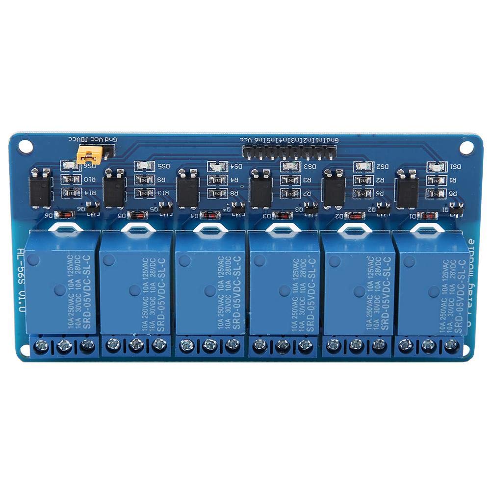 [Australia - AusPower] - Relay Module, 6 Channel Low Level Trigger Relay Module with Optocoupler Relay Circuit Board Optocoupler Isolation(24V) 