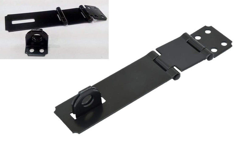 [Australia - AusPower] - QCAA Double Hinge HASP and Staple Fixed, 3-1/2", Steel, Black, Made in Taiwan 1 Pack Black-Double Hinge Hasp(3-1/2") 