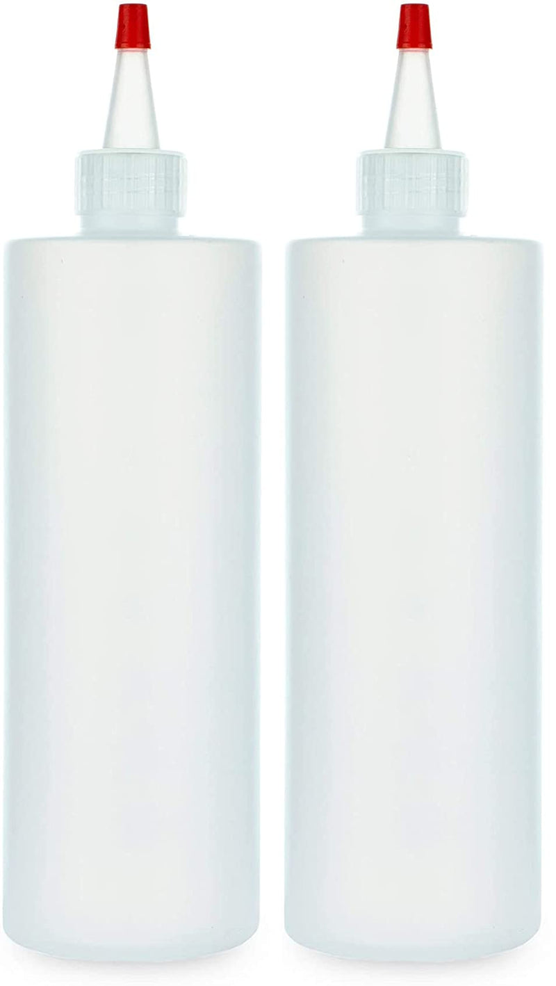[Australia - AusPower] - BRIGHTFROM Empty Squeeze Bottles 16 OZ, 2 PACK Squirt Containers with Red Top, BPA Free for Condiments, Syrup, Ketchup, Sauces, Dressing, Oil, Honey | Arts and Crafts - Leak Proof - Kitchen 