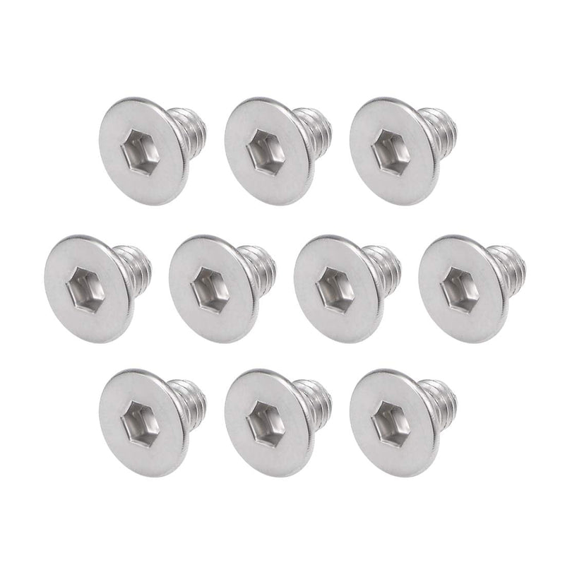 [Australia - AusPower] - uxcell M3x4mm Flat Head Machine Screws Inner Hex Screw 304 Stainless Steel Fasteners Bolts 80Pcs 