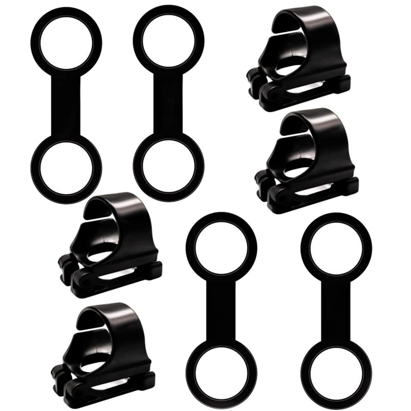 [Australia - AusPower] - 8 Pack Scuba Dive Universal Plastic Clip Snorkel Keeper Tube Holder, Scuba Diving Dive Snorkeling Silicone Snorkel Mask Strap Keeper Holder Clip Retainer Attachment Gear Spare Part Accessories 