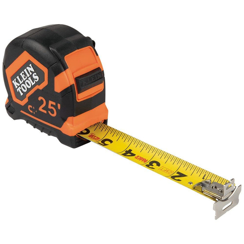 [Australia - AusPower] - Klein Tools 9225 Tape Measure, 25-Foot Double-Hook Double-Sided Measuring Tape, Magnetic with Retraction Speed Break and Metal Belt Clip 