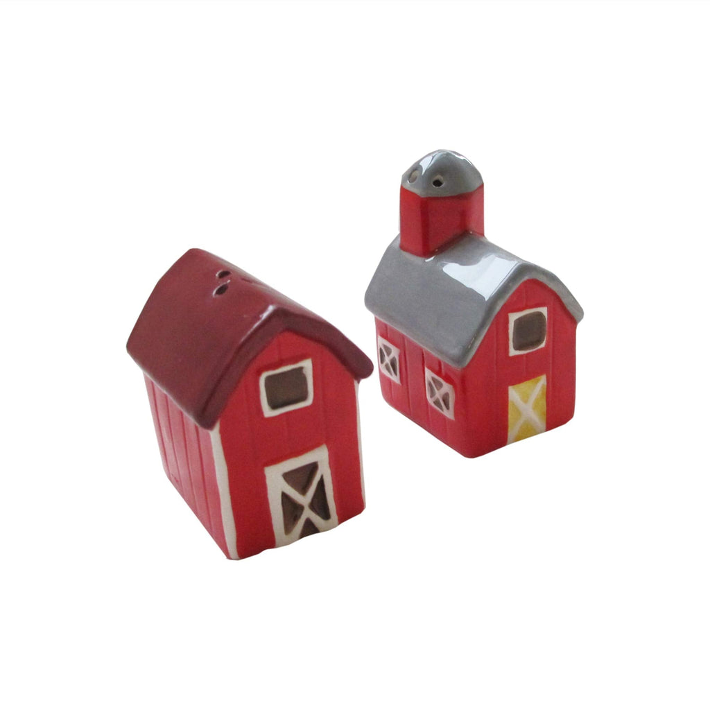 [Australia - AusPower] - American Atelier Farm House Salt & Pepper Shakers – Ceramic Container – Hostess or Host Gift Idea for Any Special Occasion, Housewarming or Birthday, Red, (7205-SP-A) 