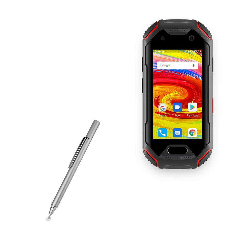 [Australia - AusPower] - Stylus Pen for Unihertz Atom (Stylus Pen by BoxWave) - FineTouch Capacitive Stylus, Super Precise Stylus Pen for Unihertz Atom - Metallic Silver 