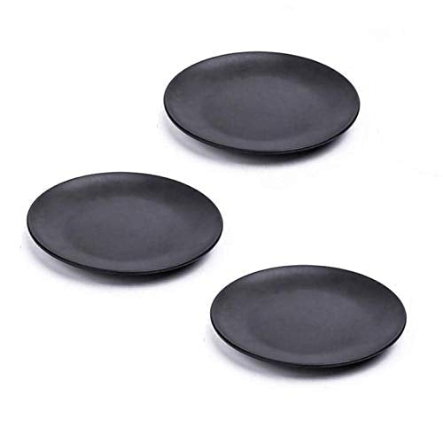 [Australia - AusPower] - MBB Set of 3 Black 6 Inch Melamine Ware Dinner Plates Dishes Dinnerware Shatter-proof 