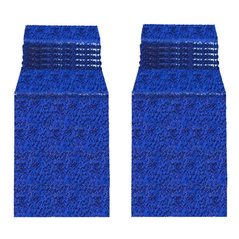 [Australia - AusPower] - Saliyaa 2 Packs Royal Blue Sequin Table Runners 12 x 108 inches Glitter Blue Table Runners for Birthday Wedding Bachelorette Baby Shower Party Table Decorations Supplies 