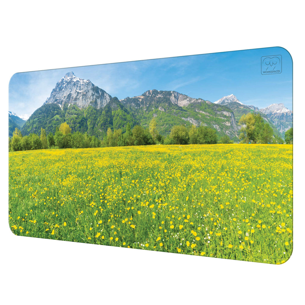 [Australia - AusPower] - Multipurpose Office Desk Pad and Computer Desk Mat - Fun and Pretty Waterproof Office Desk Mat and Desk Blotter Pad - Home Office Accessories (Meadow/Mountains, Small (31.5" x 15.75")) Meadow/Mountains Small (31.5" x 15.75") 