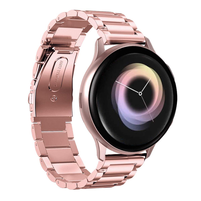 [Australia - AusPower] - GOSETH Bands Compatible with Samsung Galaxy Watch Active2 40mm/44mm/ Galaxy Watch 3 41mm, Replacement Stainless Steel Accessories Compatible with Galaxy Watch 3/Active 2 (Rose Pink) Rose Pink 