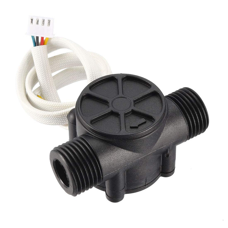 [Australia - AusPower] - uxcell G1/2 Hall Effect Liquid Water Flow Sensor Switch Flowmeter Counter DC5V 1-30L/min Black YF-S201 4 Wire 