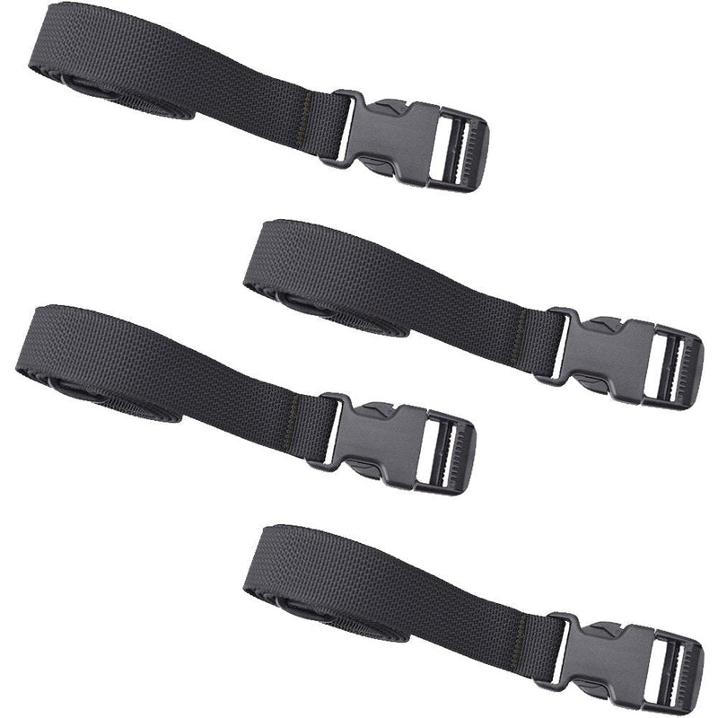[Australia - AusPower] - XTACER 1 Inch Molle Backpack Accessory Strap Luggage Straps Cover Strap Sleeping Bag Strap with Buckle BLACK 118.0 Inches 