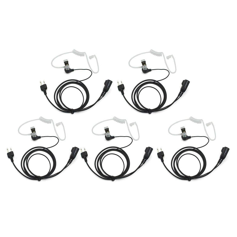 [Australia - AusPower] - Midland Walkie Talkie Earpiece,Covert Acoustic Tube Earpiece Headset with PTT is Compatible with MidlandGXT1000VP4 LXT500VP3 GXT1050VP4 GXT1000XB (5 Pack) 
