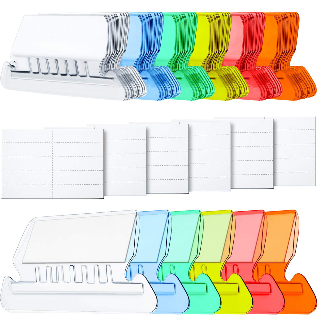 [Australia - AusPower] - Jovitec 120 Sets Hanging Folder Tabs and Inserts for Quick Identification of Hanging Files, Easy to Read, Hanging File Inserts (2 Inch, Multicolor Angle) 