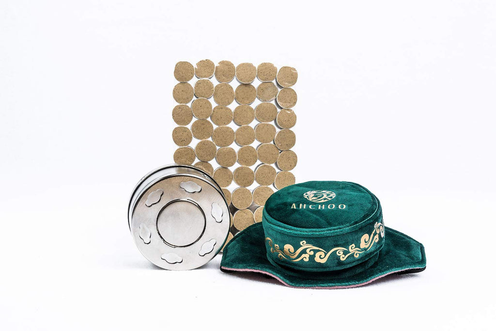 [Australia - AusPower] - AHCHOO Mugwort Moxibustion Starter Pack — Waist Belt * 2 + 54 Moxa Sticks + 2 Moxa Boxes (5 Items) (Green) Green 