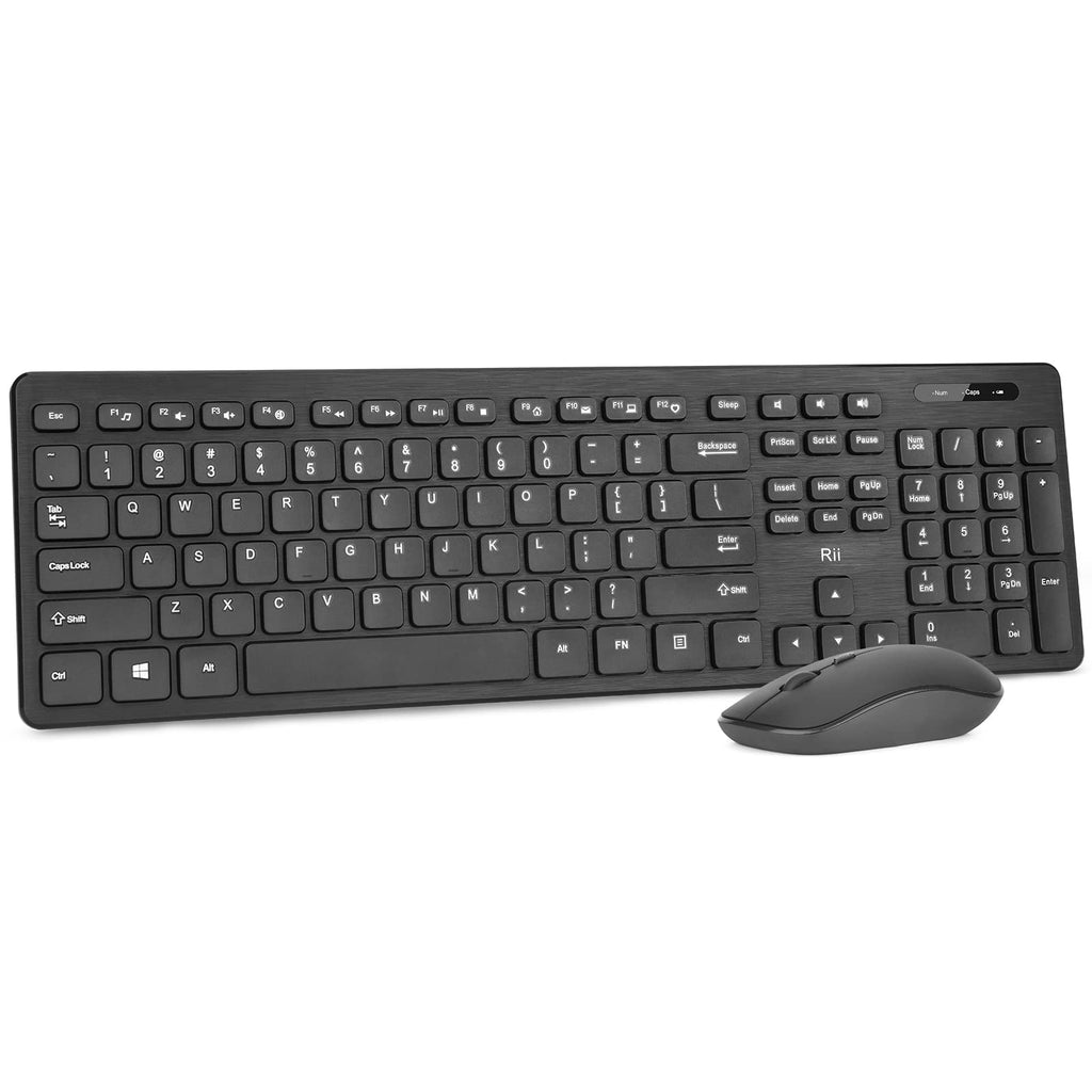 [Australia - AusPower] - Wireless Keyboard and Mouse Combo - Rii Standard Office PC Keyboard and Optical Wireless Mice for Windows/Android TV Box/Raspberry Pi/PC/Laptop/PS3/4 (1PACK) 1 PACK 