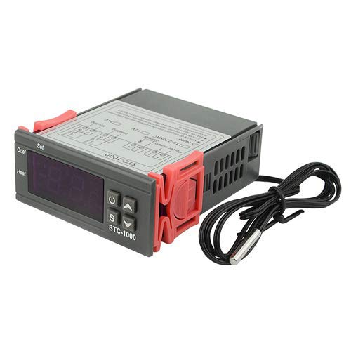 [Australia - AusPower] - XINGYHENG STC-1000 DC 12V 10A Microcomputer Digital Display Temperature Controller Thermostat Control Switch 2 Relay Output and NTC 10K Thermistor Sensors Digital Temperature Probe (12V) 