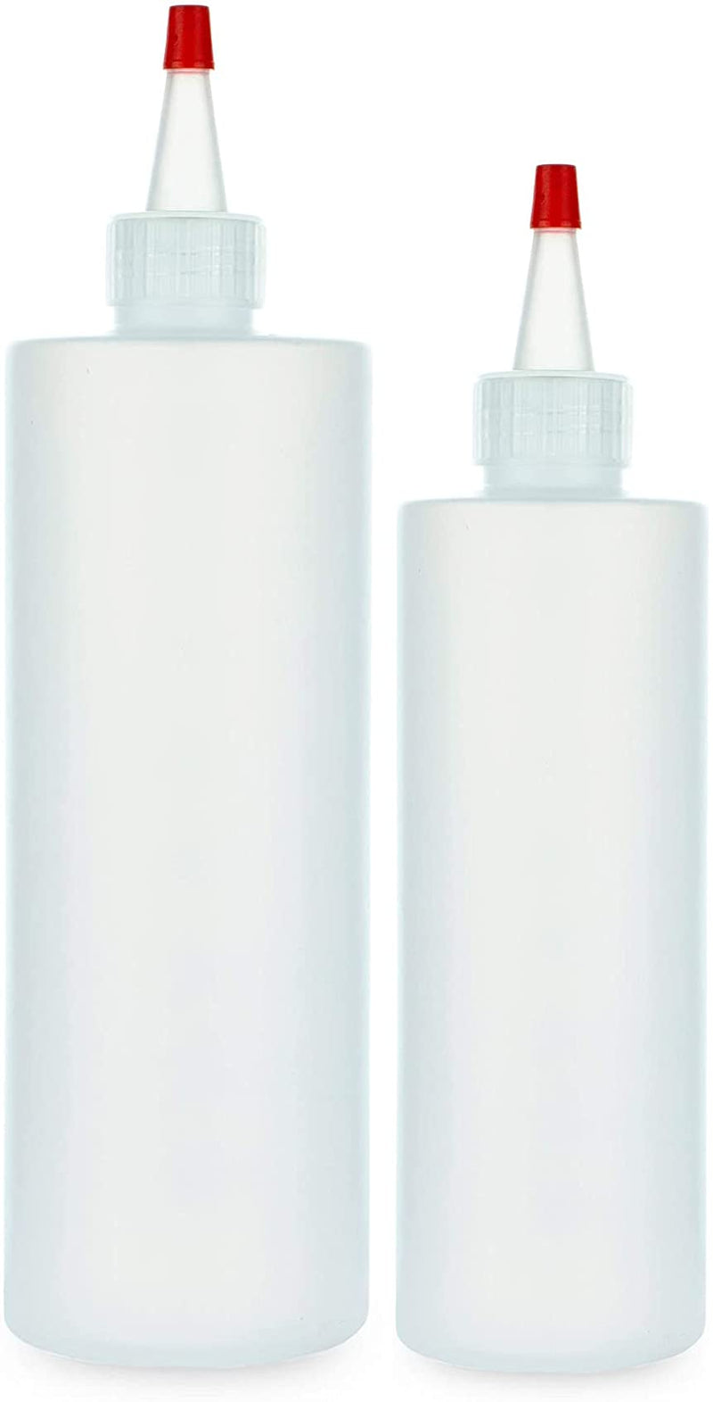 [Australia - AusPower] - BRIGHTFROM Squeeze Bottles, Condiment 16 & 8 oz SET, BPA Free Empty Plastic Containers with Red Cap, Great for Syrup, Ketchup, Mustard, Sauces, Dressing, Oil, Arts and Crafts, Leak Proof 
