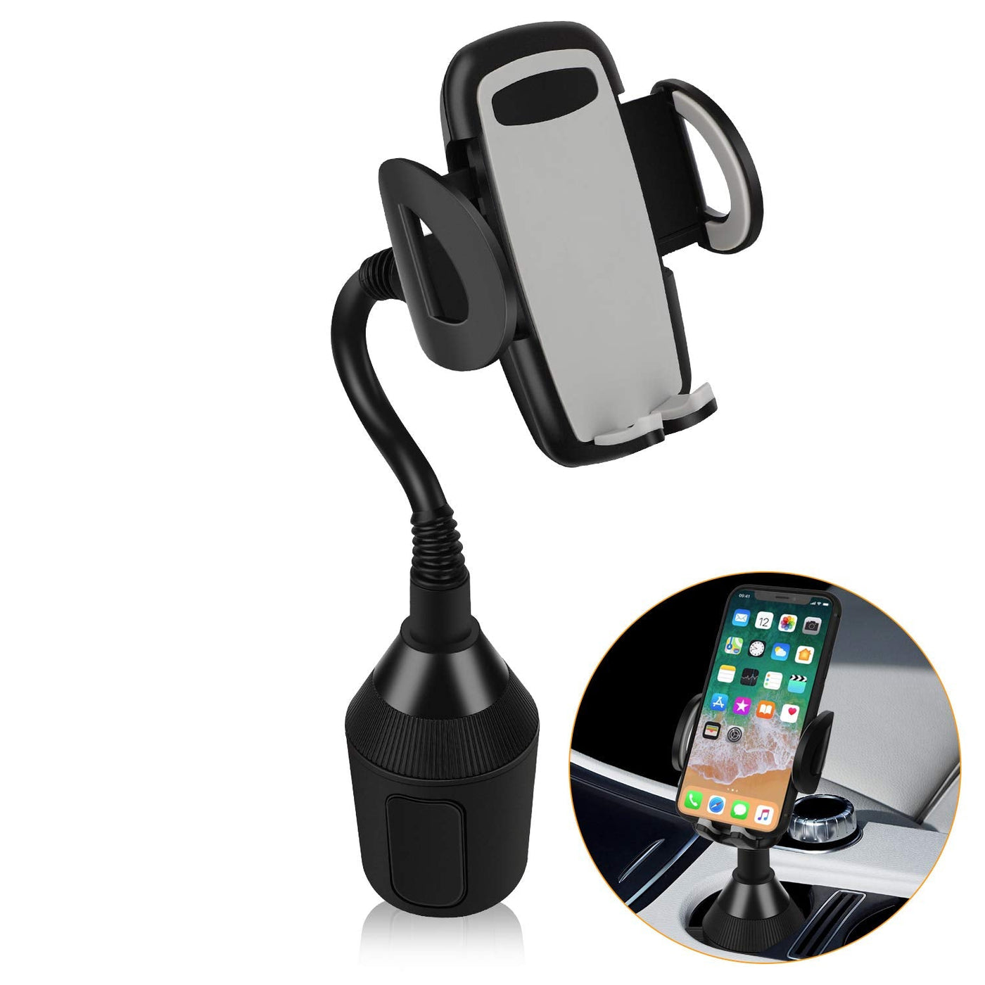 Cup Holder Phone Mount Universal Adjustable Gooseneck Cup Holder Cradle  Automobile Car Mount Compatible With Cell Phone Smartphone Iphone Xs/xs  Max/xr