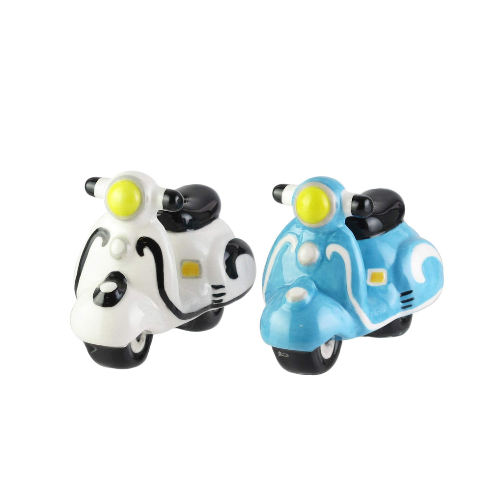 [Australia - AusPower] - American Atelier Scooter Salt & Pepper Shakers – Ceramic Container – Hostess or Host Gift Idea for Any Special Occasion, Housewarming or Birthday, Vespa, White/Blue 