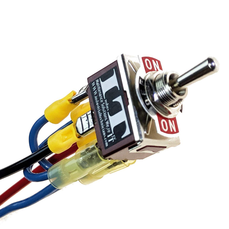 [Australia - AusPower] - IndusTec Wired DPDT 20 AMP 12V 6 Pin Quick Plug On/Off/On 3 Position DC Motor Polarity Reversing Control Maintained Latch Lock Toggle Switch Double Pole Double Throw KN3C-203P 