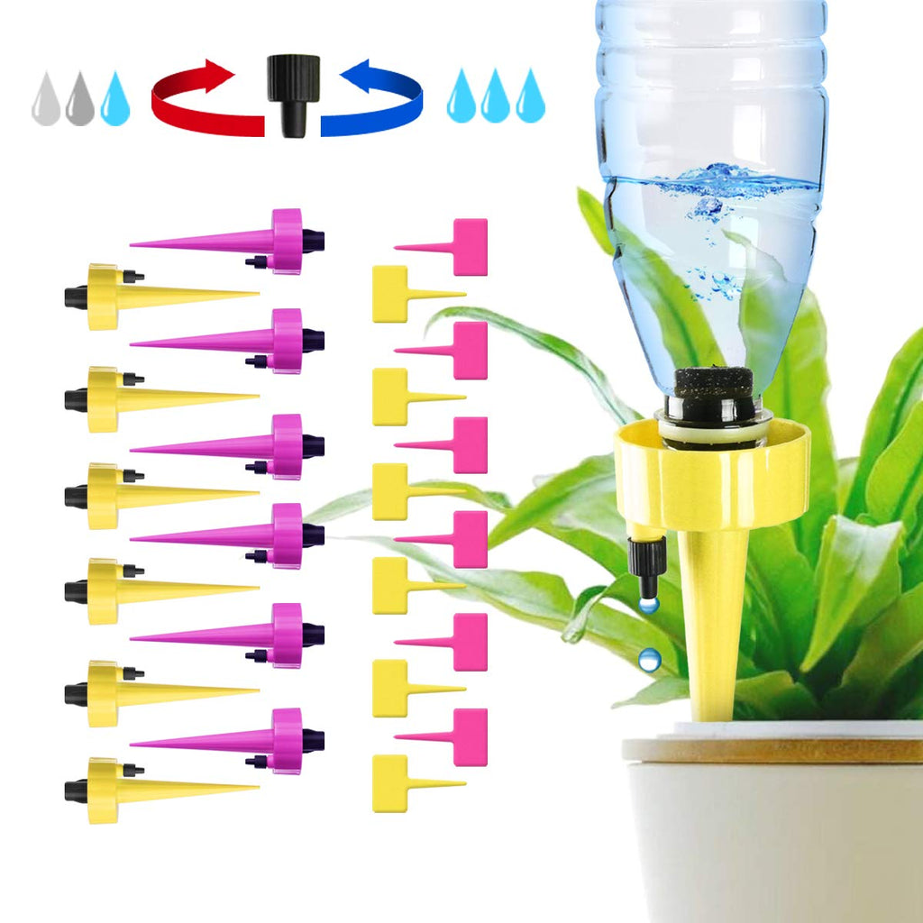 [Australia - AusPower] - getbear Self Watering Spikes, Adjustable Plant Watering, Automatic Drip Irrigation Plant Waterer with Slow Release Control Valve Switch, Self Irrigation Watering Drip Devices Suitable for All Bottle Purple 